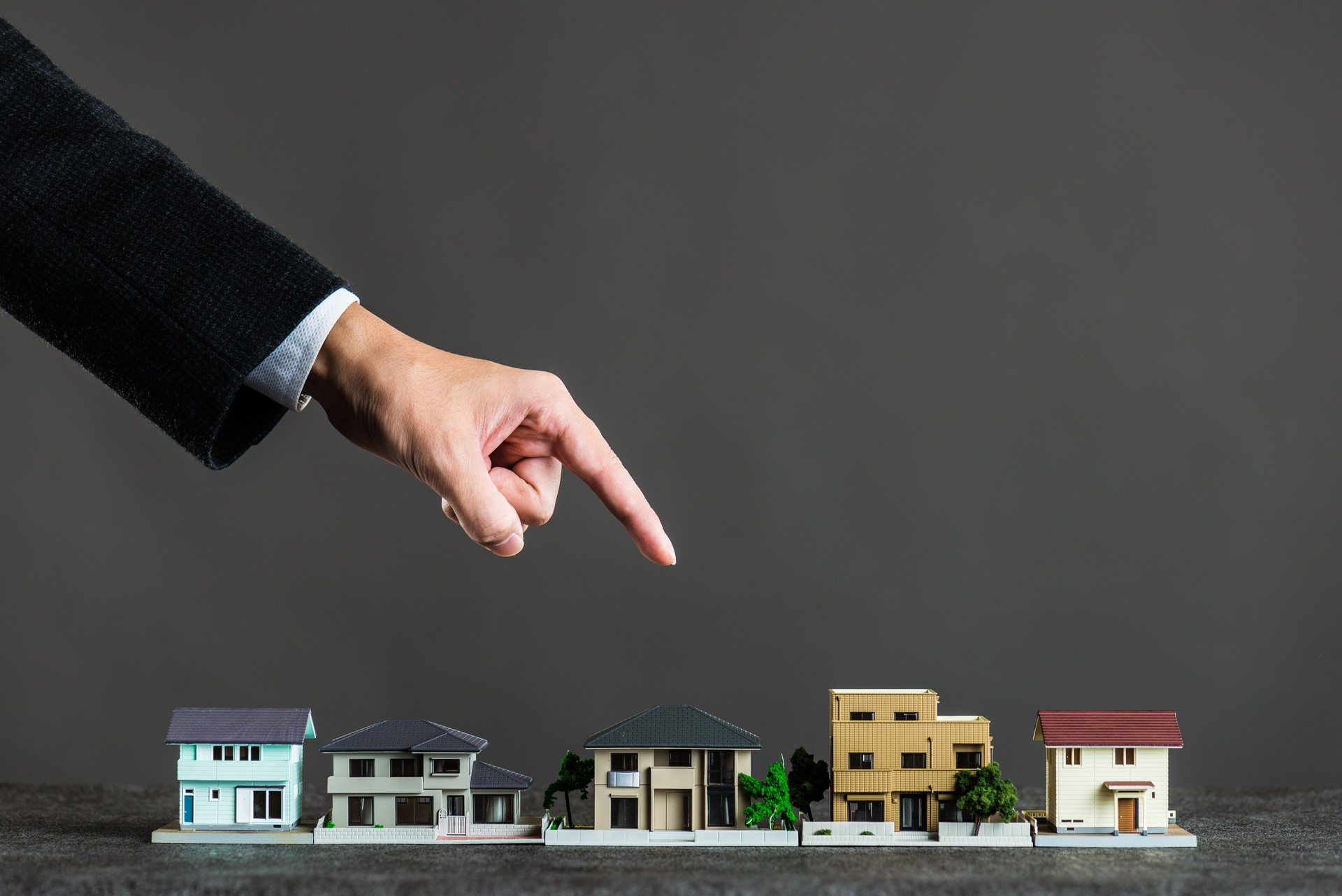 Businessman selling houses